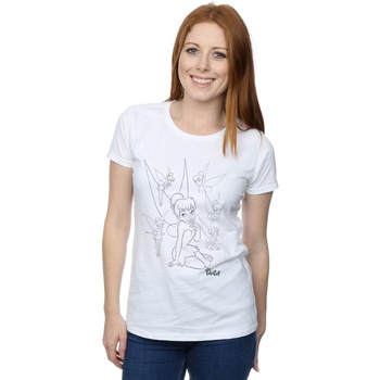 textil Mujer Camisetas manga larga Disney Tinker Bell Collage Sketch Blanco