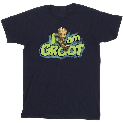 textil Niño Camisetas manga corta Marvel Guardians Of The Galaxy I Am Groot Jumping Azul
