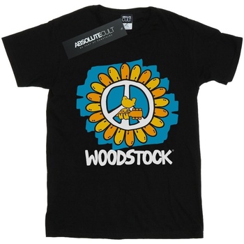 textil Niña Camisetas manga larga Woodstock Flower Peace Negro