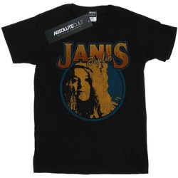 textil Niña Camisetas manga larga Janis Joplin Distressed Circle Negro