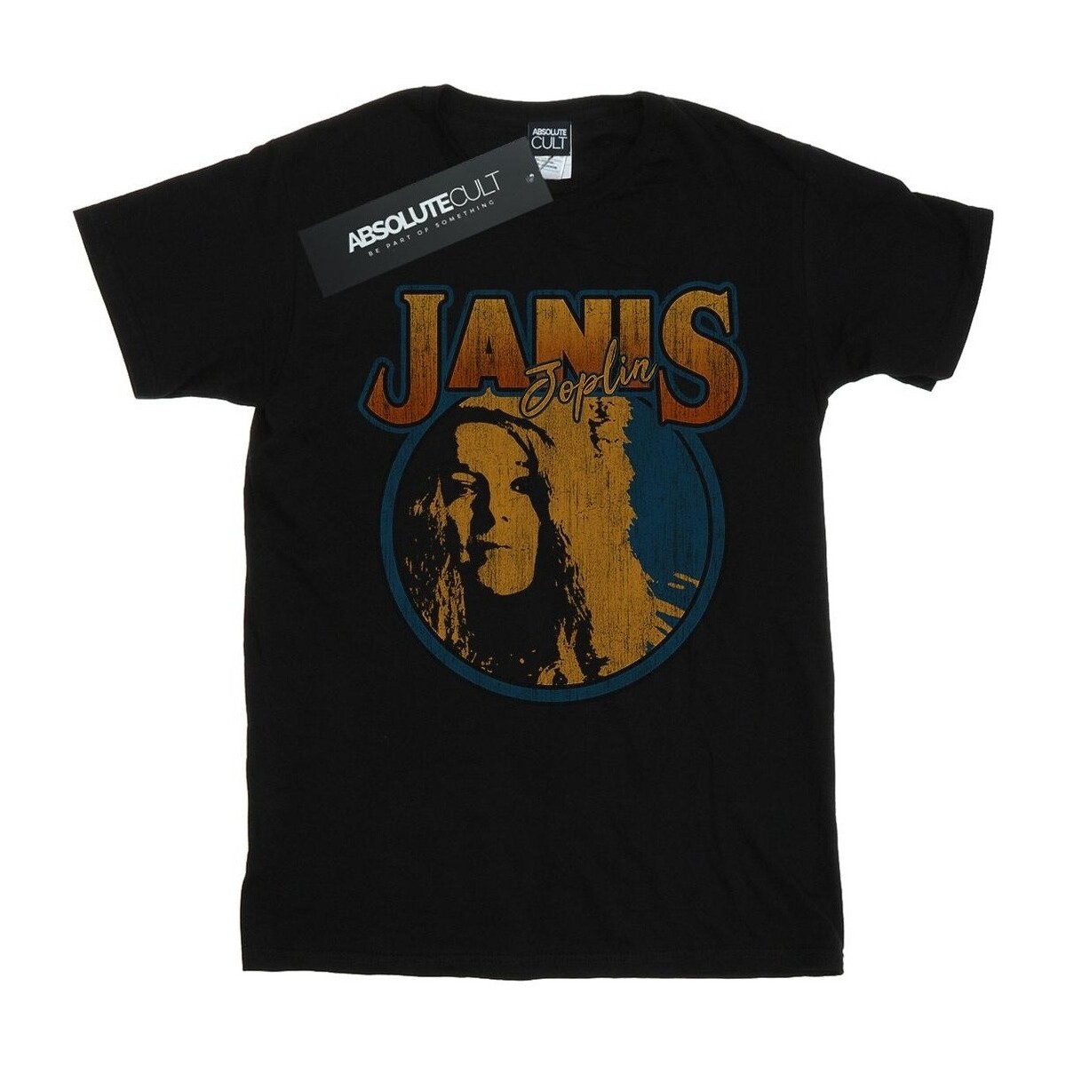 textil Niña Camisetas manga larga Janis Joplin Distressed Circle Negro