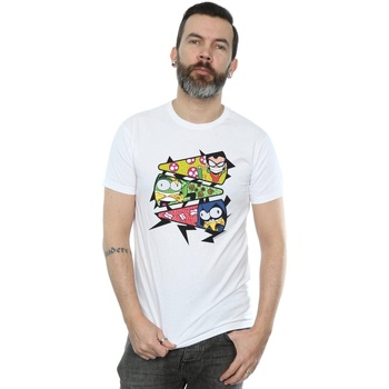 textil Hombre Camisetas manga larga Dc Comics Teen Titans Go Pizza Slice Blanco