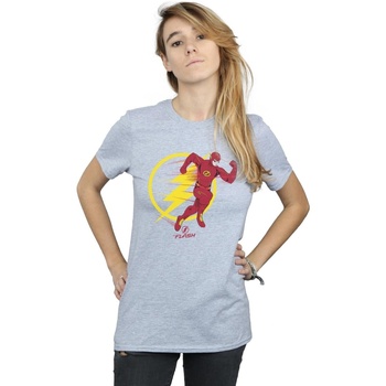 textil Mujer Camisetas manga larga Dc Comics The Flash Running Emblem Gris