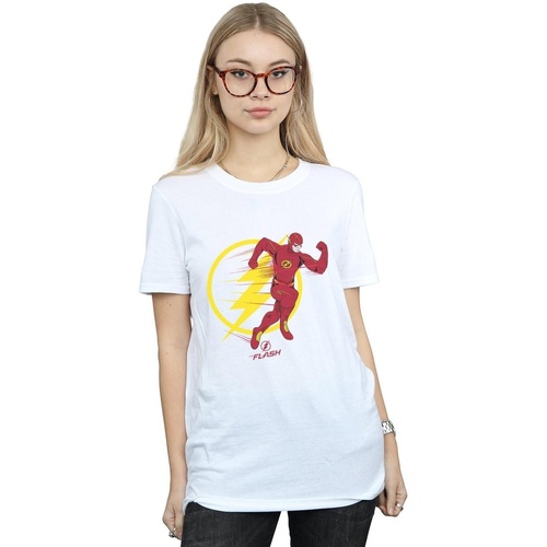 textil Mujer Camisetas manga larga Dc Comics The Flash Running Emblem Blanco