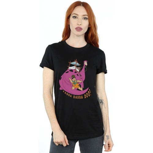 textil Mujer Camisetas manga larga The Flintstones Yabba Dabba Doo Negro