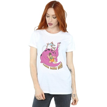 textil Mujer Camisetas manga larga The Flintstones Yabba Dabba Doo Blanco