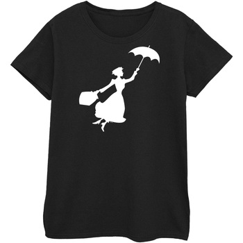 textil Mujer Camisetas manga larga Disney Mary Poppins Flying Silhouette Negro