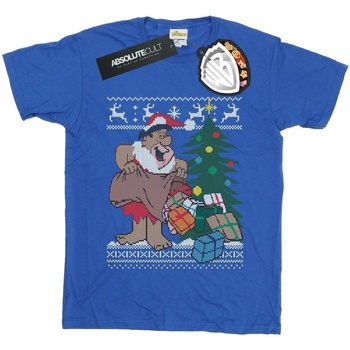 textil Mujer Camisetas manga larga The Flintstones Christmas Fair Isle Azul