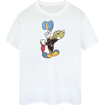 textil Mujer Camisetas manga larga Disney Pinocchio Jiminy Cricket Blanco