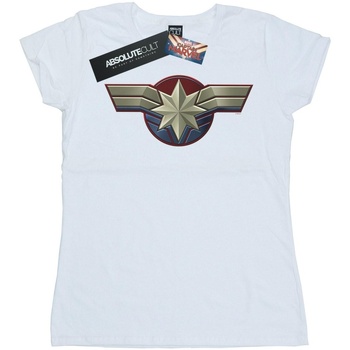 textil Mujer Camisetas manga larga Marvel Captain  Chest Emblem Blanco