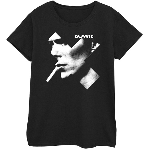 textil Mujer Camisetas manga larga David Bowie Cross Smoke Negro