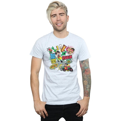 textil Hombre Camisetas manga larga Dc Comics Teen Titans Go Robin Montage Gris