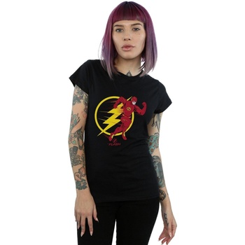 textil Mujer Camisetas manga larga Dc Comics The Flash Running Emblem Negro