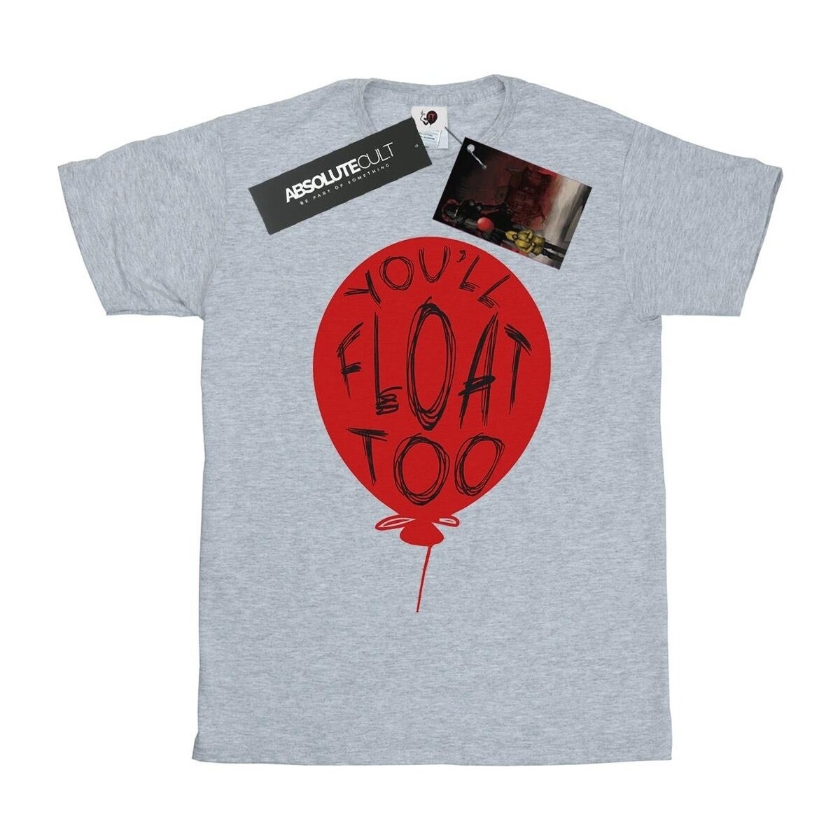 textil Hombre Camisetas manga larga It Pennywise You'll Float Too Gris