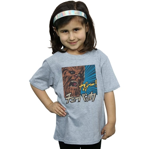 textil Niña Camisetas manga larga Disney Chewbacca Roar Pop Art Gris