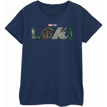 textil Mujer Camisetas manga larga Marvel Loki Logo Azul