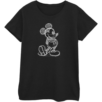 textil Mujer Camisetas manga larga Disney Mickey Mouse Sketch Kick Negro