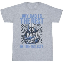textil Niña Camisetas manga larga Disney Mandalorian Best Dad Gris