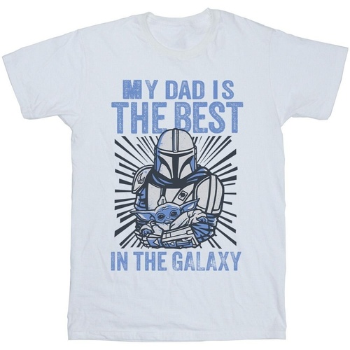 textil Niña Camisetas manga larga Disney Mandalorian Best Dad Blanco
