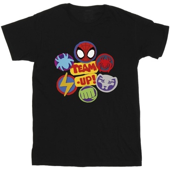 textil Niño Camisetas manga corta Marvel Spidey And His Amazing Friends Team Up Negro