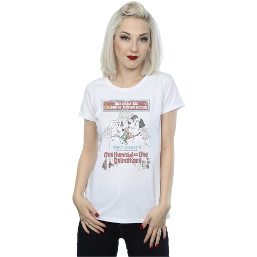 textil Mujer Camisetas manga larga Disney 101 Dalmatians Retro Poster Blanco