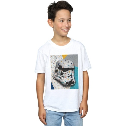 textil Niño Camisetas manga corta Disney Stormtrooper Pattern Helmet Blanco