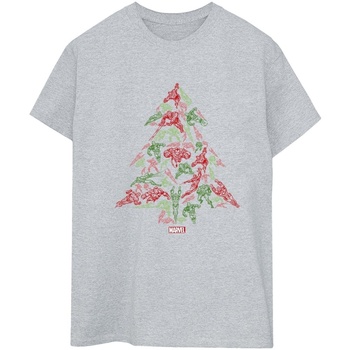 textil Mujer Camisetas manga larga Marvel Avengers Christmas Tree Gris