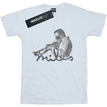 textil Mujer Camisetas manga larga Miles Davis Profile Sketch Blanco