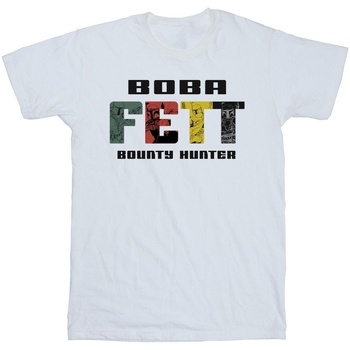 textil Niño Tops y Camisetas Disney Boba Fett Character Logo Blanco