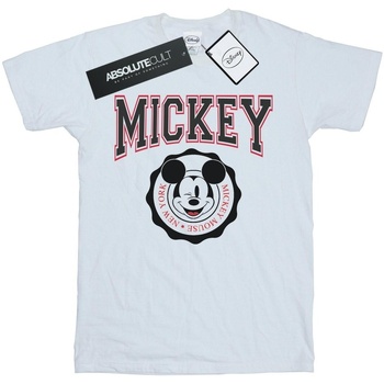 textil Mujer Camisetas manga larga Disney Mickey Mouse New York Seal Blanco