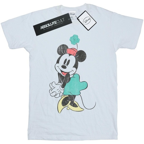 textil Mujer Camisetas manga larga Disney Minnie Mouse Shamrock Hat Blanco