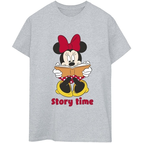 textil Mujer Camisetas manga larga Disney Minnie Mouse Story Time Gris
