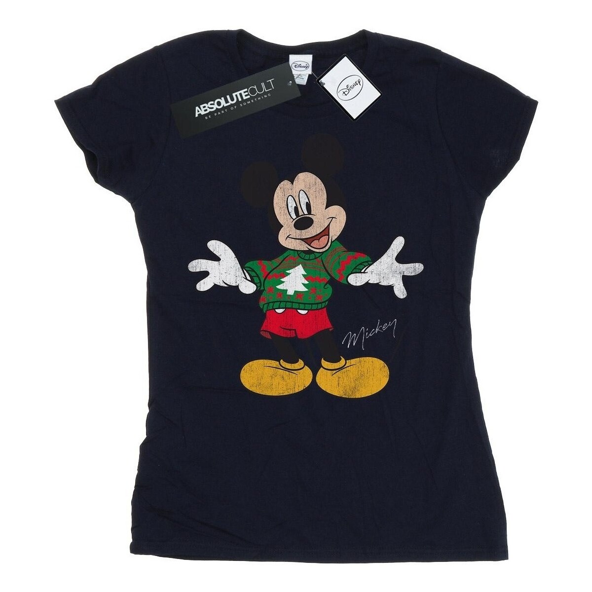 textil Mujer Camisetas manga larga Disney Mickey Mouse Christmas Jumper Azul