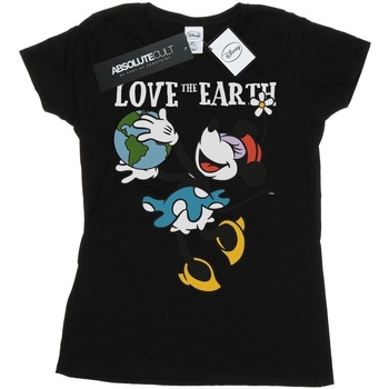 textil Mujer Camisetas manga larga Disney Mickey Mouse Love The Earth Negro