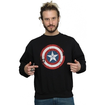 textil Hombre Sudaderas Marvel Captain America Civil War Distressed Shield Negro