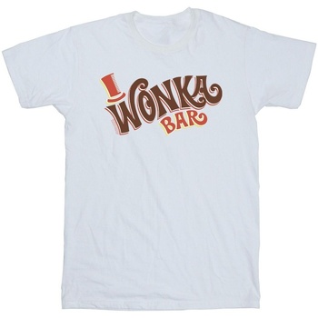 textil Hombre Camisetas manga larga Willy Wonka Bar Logo Blanco