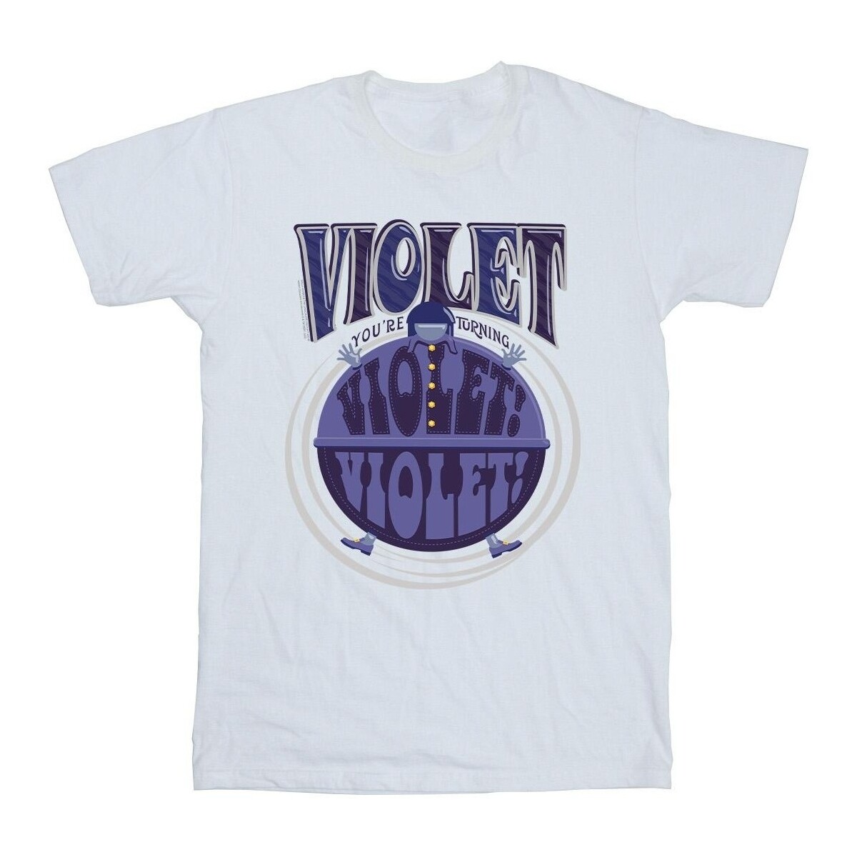 textil Hombre Camisetas manga larga Willy Wonka Violet Turning Violet Blanco