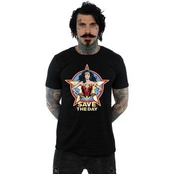 textil Hombre Camisetas manga larga Dc Comics Wonder Woman 84 Star Design Negro