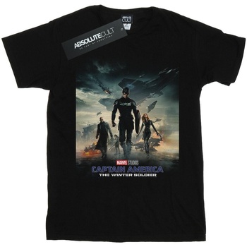 textil Mujer Camisetas manga larga Marvel Studios Captain America The Winter Soldier Poster Negro