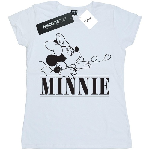 textil Mujer Camisetas manga larga Disney Minnie Mouse Kiss Blanco