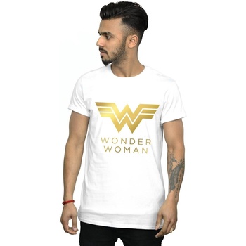 textil Hombre Camisetas manga larga Dc Comics Wonder Woman 84 Golden Logo Blanco