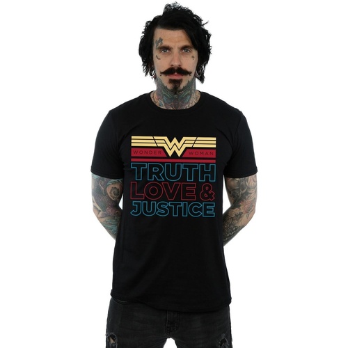 textil Hombre Camisetas manga larga Dc Comics Wonder Woman 84 Truth Love And Justice Negro