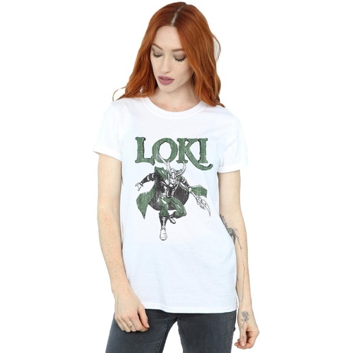 textil Mujer Camisetas manga larga Marvel Loki Scepter Blanco