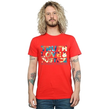 textil Hombre Camisetas manga larga Dc Comics Wonder Woman 84 Diana Truth Love Justice Rojo
