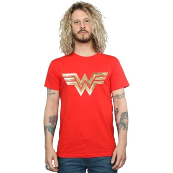 textil Hombre Camisetas manga larga Dc Comics Wonder Woman 84 Gold Emblem Rojo
