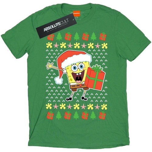 textil Mujer Camisetas manga larga Spongebob Squarepants Ugly Christmas Verde
