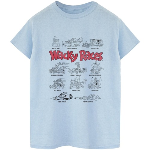 textil Hombre Camisetas manga larga Wacky Races Car Lineup Azul