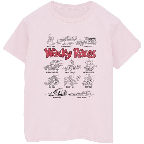 textil Hombre Camisetas manga larga Wacky Races Car Lineup Rojo