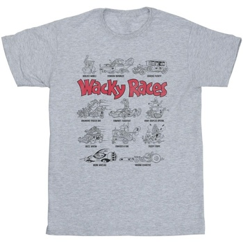 textil Hombre Camisetas manga larga Wacky Races Car Lineup Gris