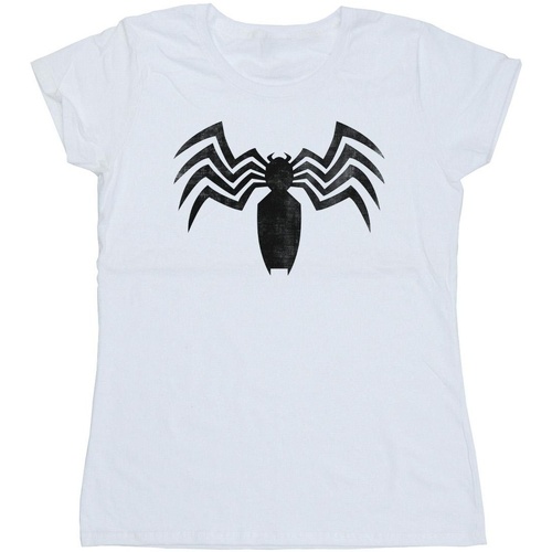 textil Mujer Camisetas manga larga Marvel Venom Spider Logo Emblem Blanco